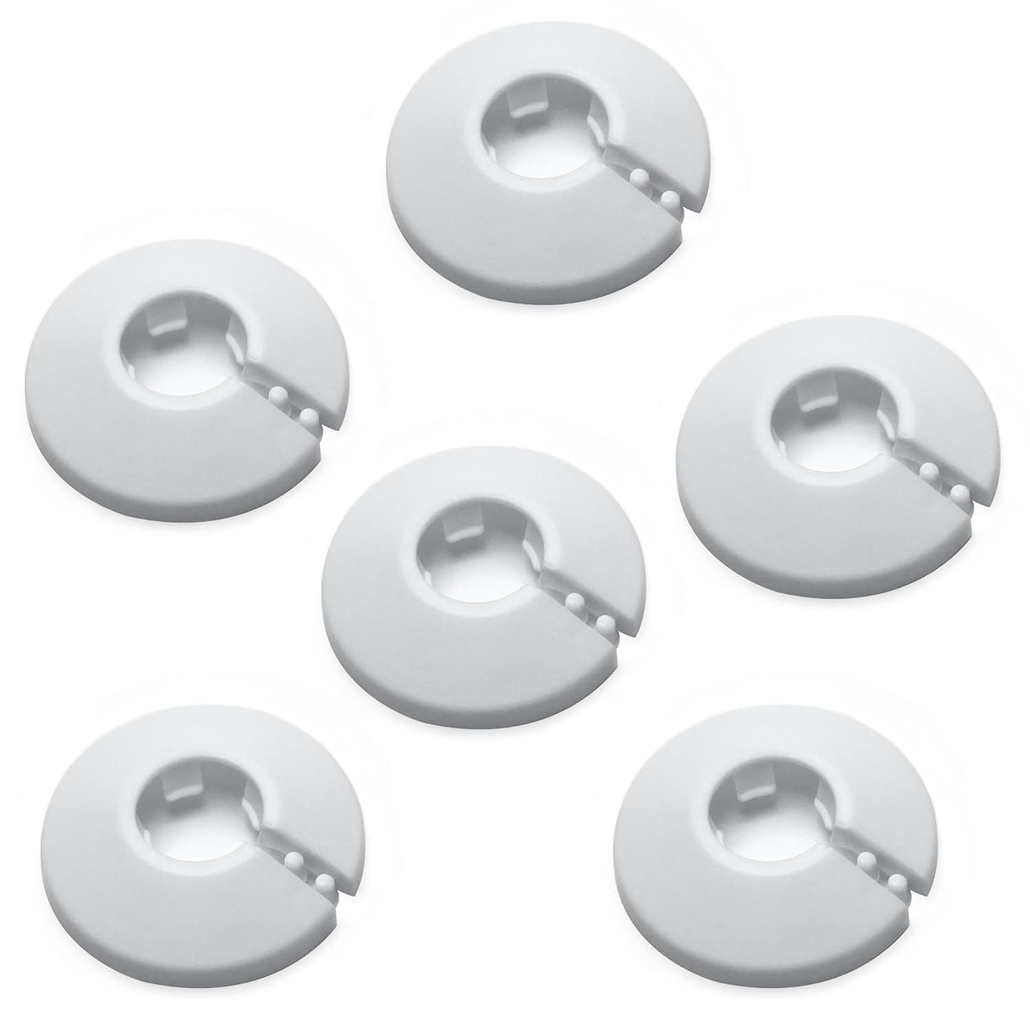 Bztoolbox Fit 1/2 inch Outer Diameter Flange Water Pipe Cover Decoration White Pipe Cover Radiator PP Plastic 16mm(5/8") Escutcheon Collar for Wall