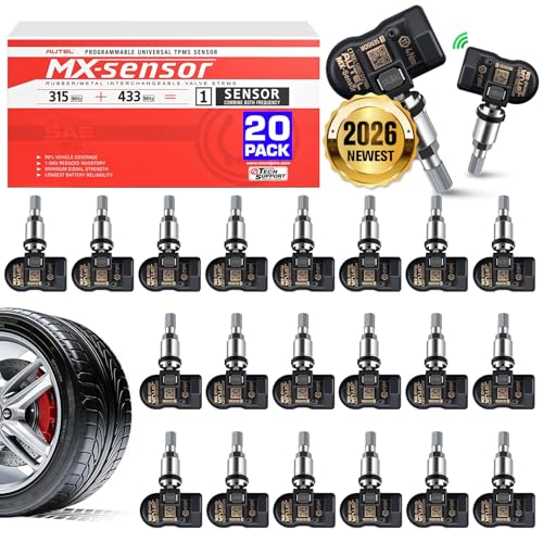 Image of Autel MX-Sensor TPMS Sensors 20 Pack, 2-in-1 315 /433MHz Universal Tire Pressure Monitoring System Sensors, OE-Quality 100% Programmable with TS508 MS906TS MS906 PRO-TS for Tire Shops Garages