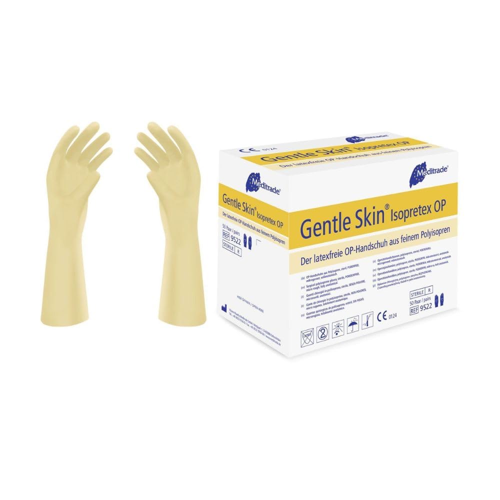 Meditrade 952265 Gentle Skin Isop Retex Polyisopren Latex Non poudrés Gants chirurgicaux, stériles, taille 6,5 (lot de 100)