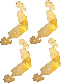 DOITOOL 4pcs Jewelry Box Corner Bracket Wood Case Feet Corner Protector Antique Corner Protector Corner Guard Golden Corner Support Right Angle Luggage Case Corner Bracket Corner Bracket
