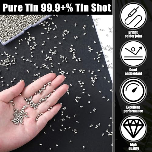 Tandefio CLO-TANDEFIO-1365 1 Pound Tin Shot Tin Sn Metal, Pure Tin 99.9+% Raw Tin Metal thumb #2