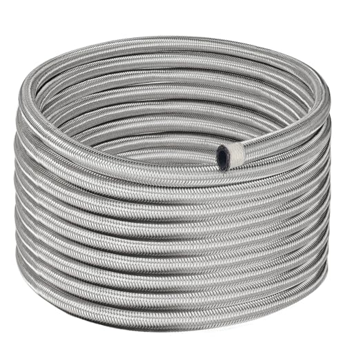 Image of EVIL ENERGY 6AN Fuel Line, AN6 Braided Fuel Hose Nylon CPE 20FT Silver