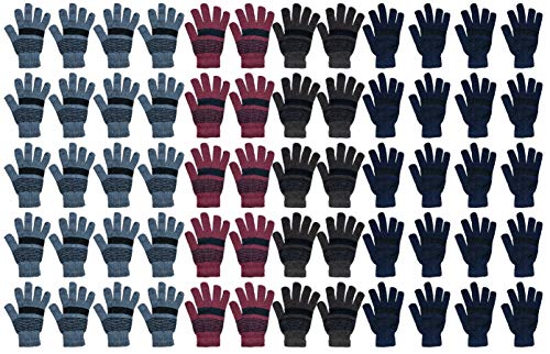 Image of Wholesale Bulk Winter Magic Gloves Warm Brushed Interior, Stretchy Assorted Mens Womens