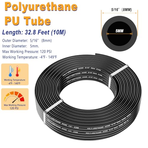 weideer Kit de tubo de mangueira de ar de poliuretano PU kit de tubo de mangueira de ar 8 mm OD 32,8