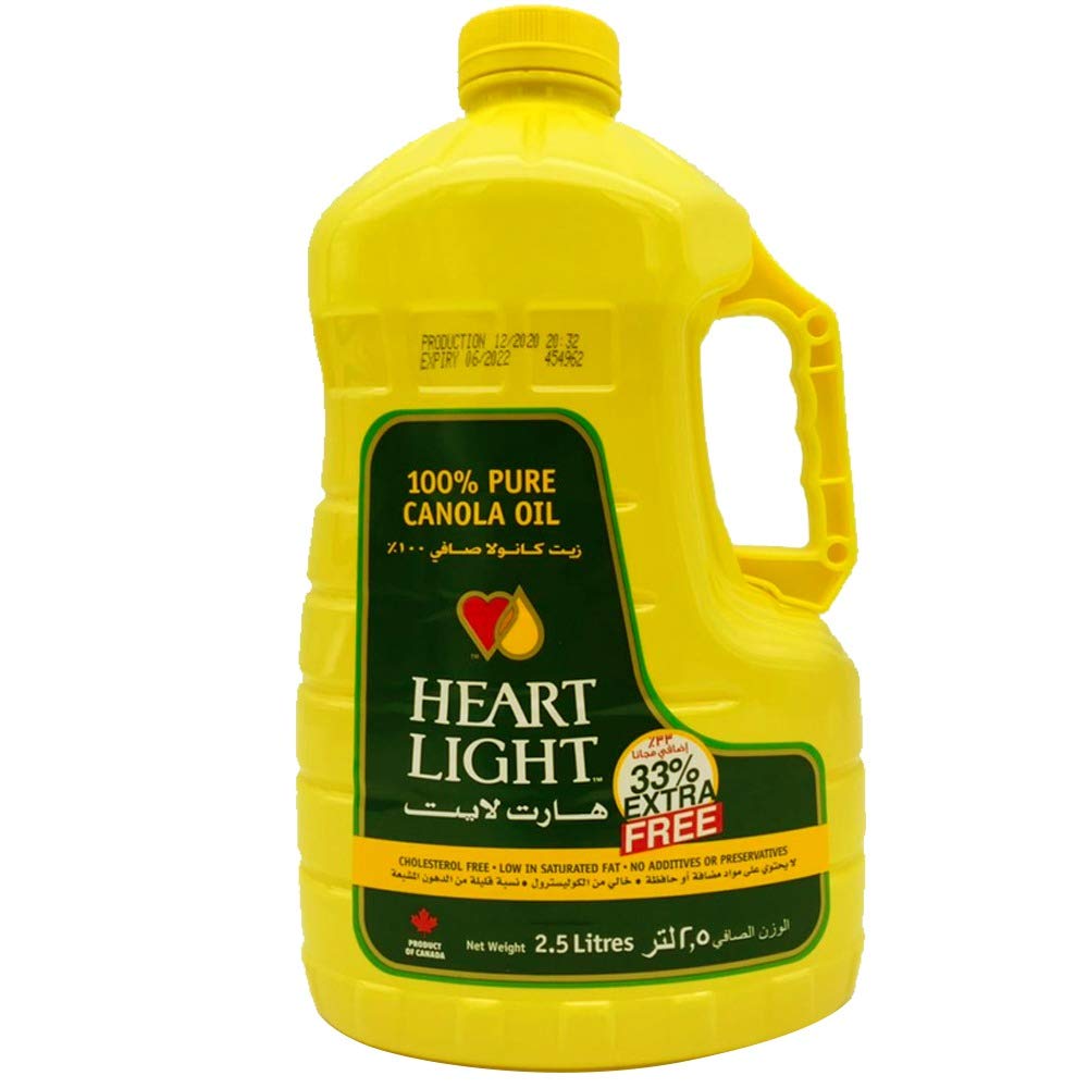 Heart Light Pure Canola Oil 2.5 Litres | Cholestrol Free | Made in Canada