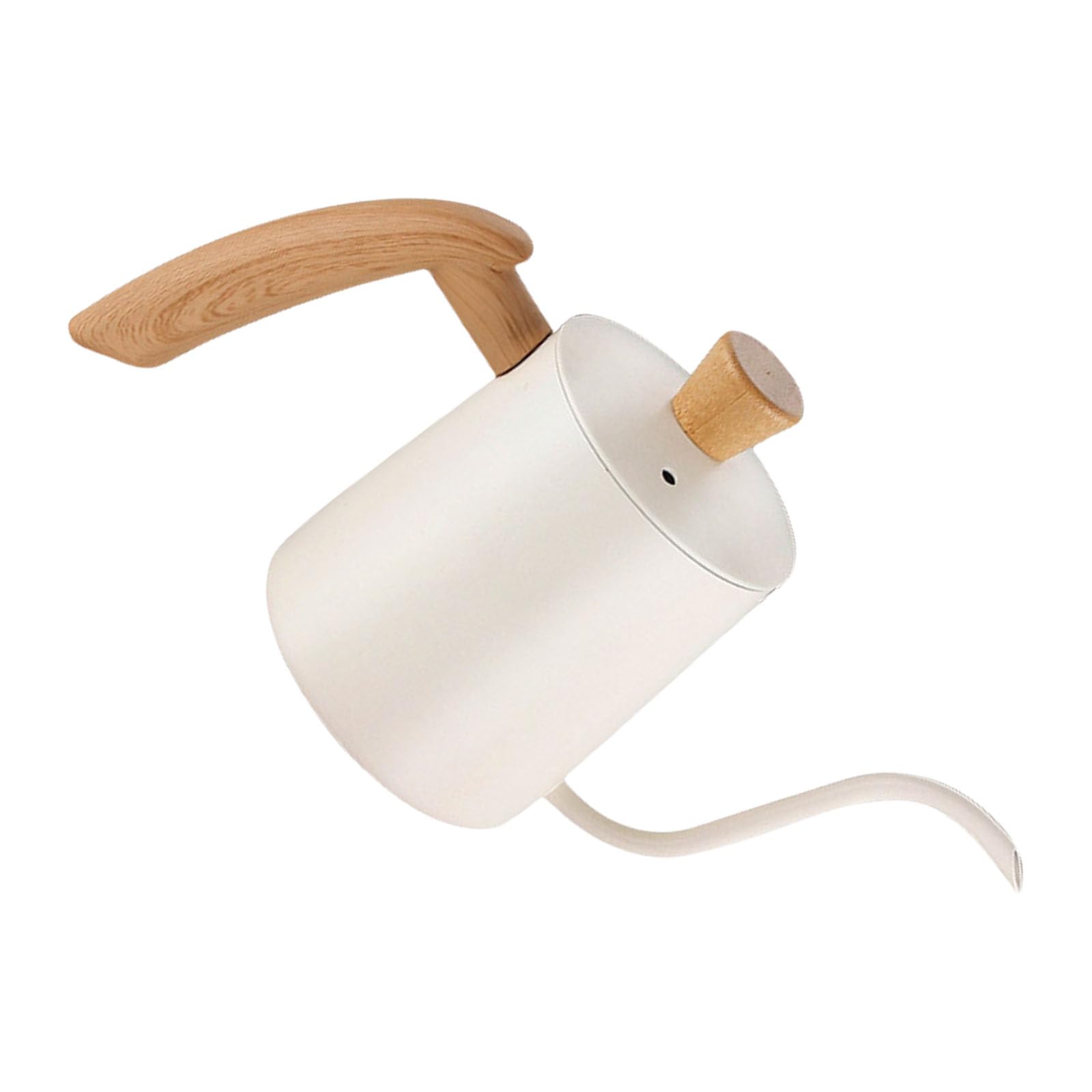 Buxuaaaa White Gooseneck Pours Over Coffee Kettle Stainless Steels Hand Dripping Coffee Pots Kitchen Tool 350Ml Gooseneck Pots Hand Brewing Dripping Heat Water With Lid