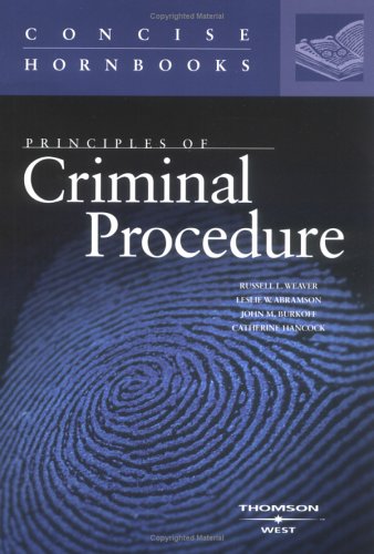 Principles of Criminal Procedure (Concise Hornb... 0314262512 Book Cover