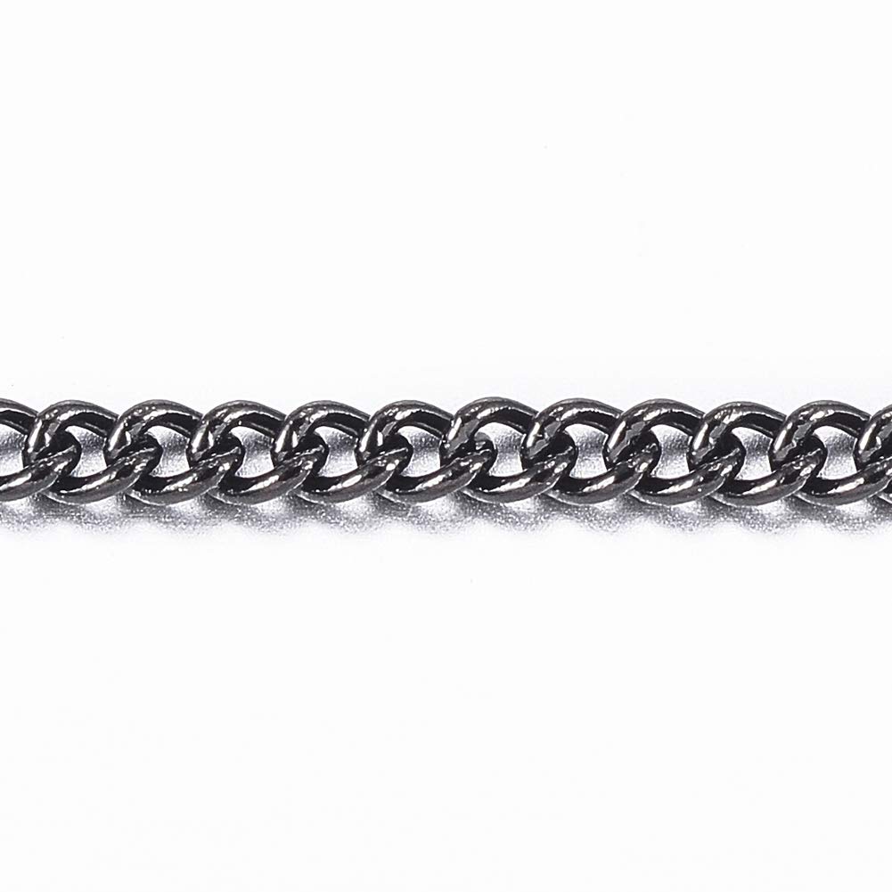 Catena colorata fai da te，Rotoli colorati a catena Catena a spirale da 33 piedi Catena in acciaio inossidabile da 1,2 mm in oro rosa Catena saldata con bobina for creazione di braccialetti di gioielli