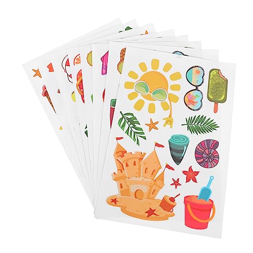 MUELODSIC Pegatinas Decorativas Para Ventana De Fiesta Hawaiana, 8 Piezas, Pvc Autoadhesivas, Electrostáticas, Para Decoración De Escaparates y Habitaciones Verano