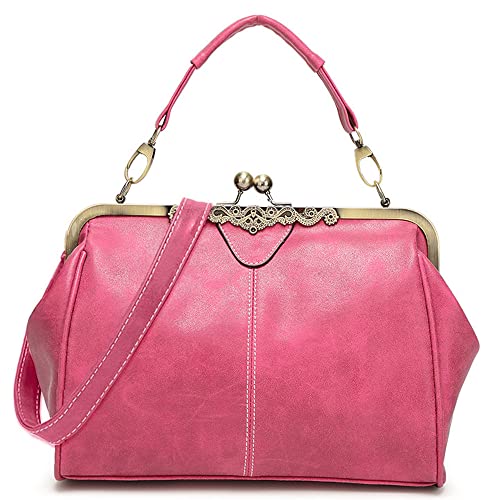 Bolso mediano de mujer tipo Tote en cuero rosa miniatura 1