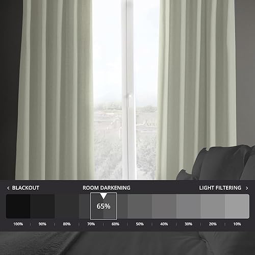 Miniatura 2 de HPD Half Price Drapes Cortinas italianas de lino sintético de 96 pulgadas de largo, cortinas de oscurecimiento para habitación y sala de estar, 50 x