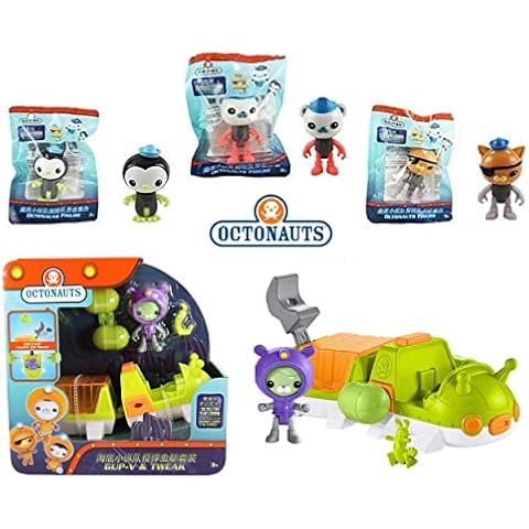 The Octonauts Gup V & Tweak Playset & 3 Glow in the Dark Articulated Figures Cover