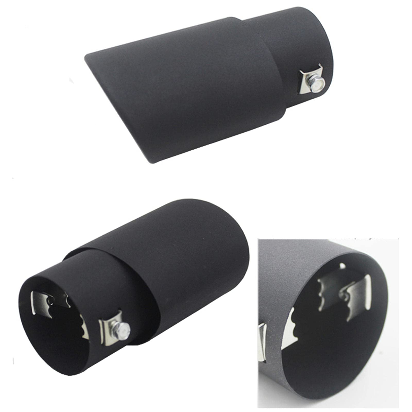 SAXTZDS Universale in Acciaio Inox Auto Tubo di Scarico marmitta Copre Styling, Misura per Jeep BMW Fiat Ford Mercedes Skoda Peugeot Chevrolet
