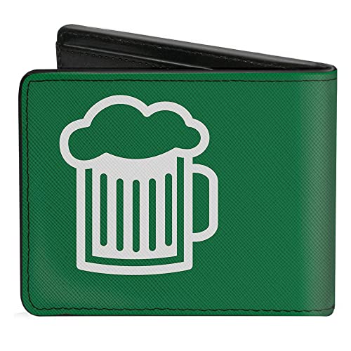 Buckle-Down Men's Wallet, Bifold, Keep Calm and Drink on Beer Green White, Vegan Leather, Multicolor, 4.0" x 3.5" - Image 3