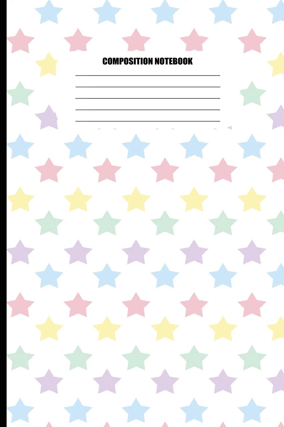 Composition Notebook: Stars in Pastel Colors Pattern (100 Pages, College Ruled)