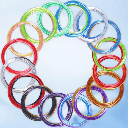 Image of MIKA3D 2 Dual Color in 1 Silk PLA Filament Refill Sample Pack, 16 Different Dual Color Silk PLA, Each 4 Meter Length, Total 64m Silk Shiny Dual Color PLA 3D Printer 3D Pen Filament