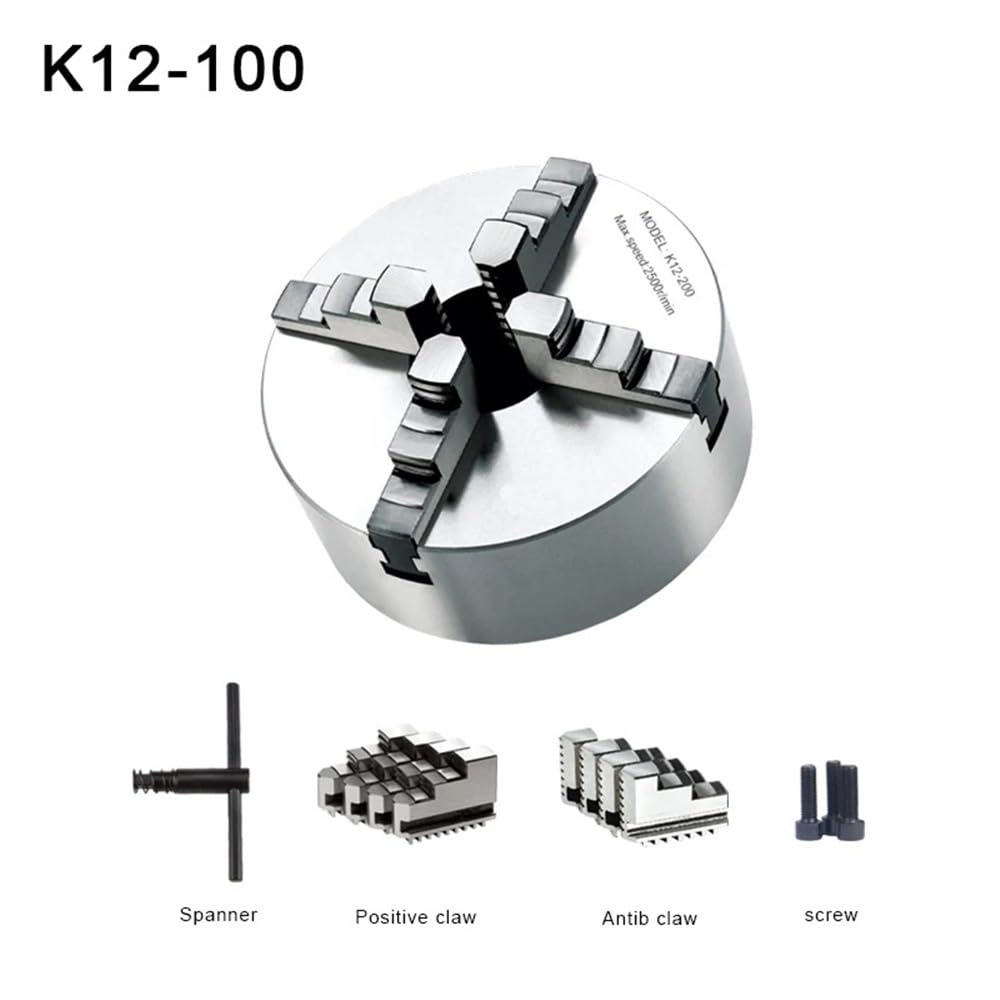 4/5 cala czworokątny samocentrujący uchwyt tokarski K12-80/100/125 mm klucz płaski z hartowanej stali (K12-100)