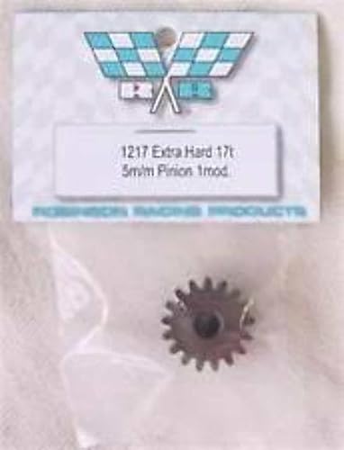 Robinson Racing Engranaje de piñón de motor de acero de alto carbono extra duro 1217, orificio de 0.197 in, paso de 1.0 mod, 17 dientes