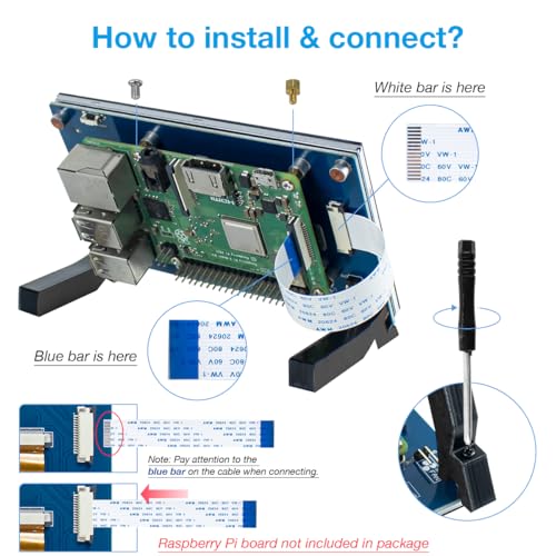 Image of Hosyond 5 Inch Touchscreen IPS MIPI DSI Display Compatible with Raspberry Pi 5 /4 /3, 800x480 Pixel Capacitive Screen Driver-Free Interface