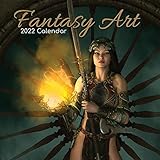 2022 Square Wall Calendar - Fantasy Art, 12 x 12 Inch Monthly View, 16-Month, Arts & Antiques Theme, Includes 180 Reminder Stickers
