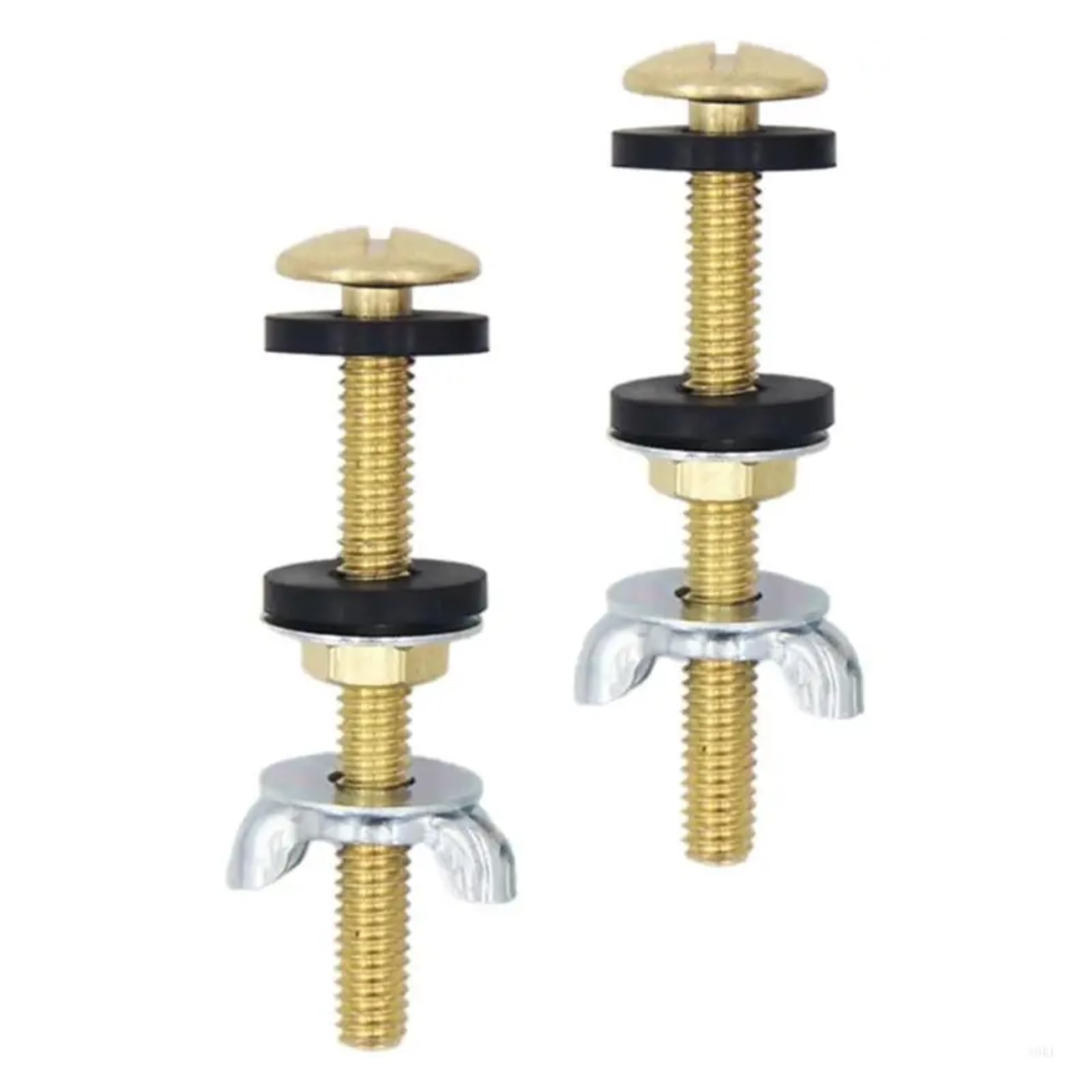 Toilet Seat Screws, 4pc Bolts Set Includes Seals Washers Metal for Leak Proof Installation