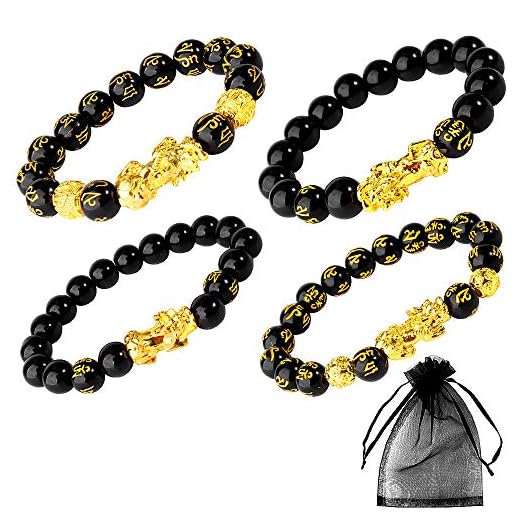 Feng Shui Black Obsidian Pi Xiu Bracelet