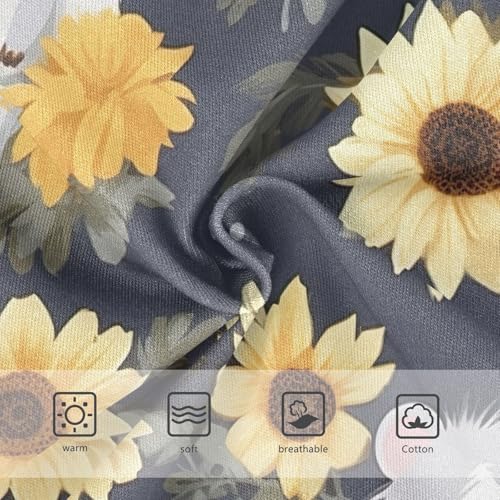 Cute Hamster Yellow Sunflower Toddler Girls Underwear, Kids Underwear, 2T–8 Years3