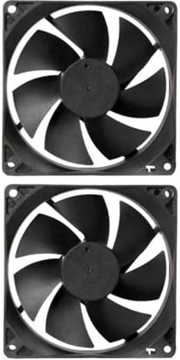 TechSupreme Mexico Pack Of 2 Cabinet Fan 3-Inch Square 12 V DC CPU Cooling Fan 1 Fan Cooling Pad (Black)