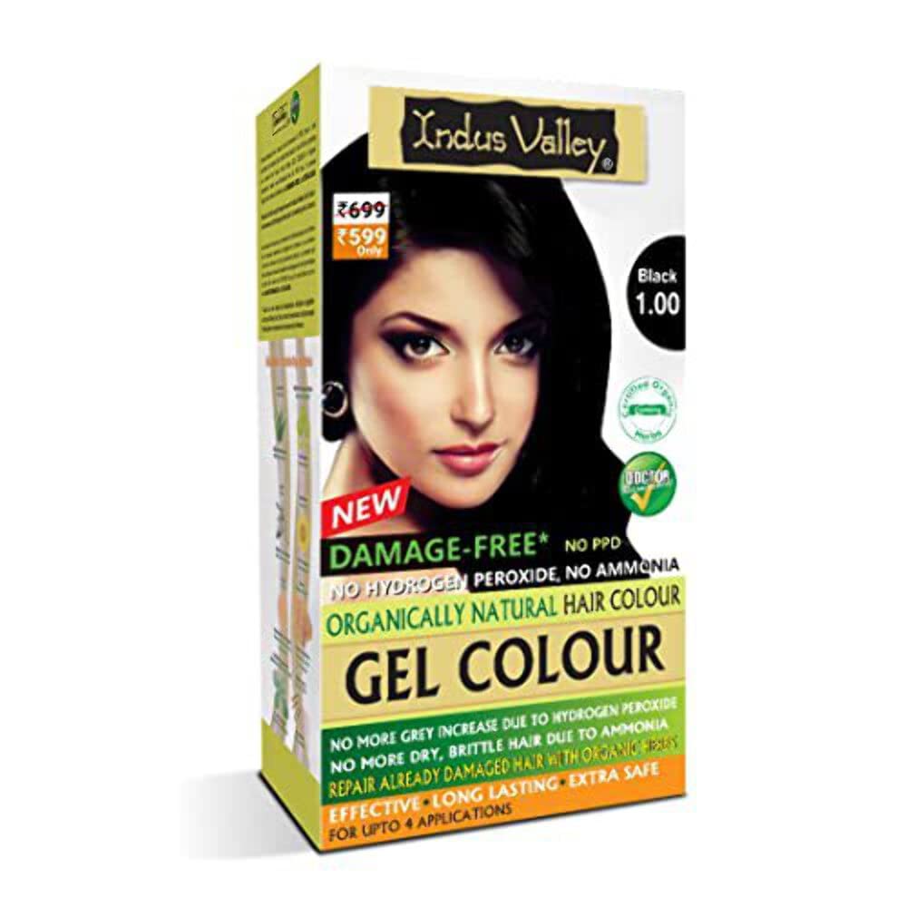 INDUS VALLEY Damage Free Natural Gel Hair Colour for Women | Ammonia & PPD Free Organic Hair Colour with 100% Grey Coverage, Long Lasting Conditioning Hair Color | Black 1.00-220 ml-image-46