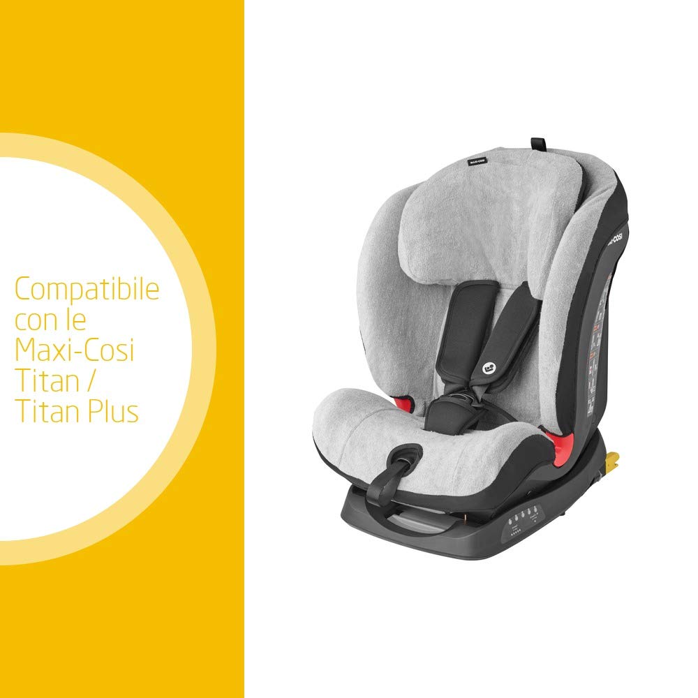 Maxi-Cosi Titan/Titan Plus Fodera Seggiolino Auto, Rivestimento Copriseggiolino in Cotone Traspirante ed Assorbente, Mantiene Intatto e Pulito il Seggiolino Auto, Fresh Grey (Grigio)