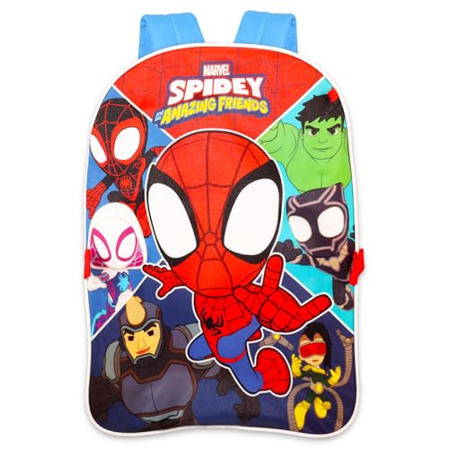 Spidey and His Amazing Friends Backpack and Lunch Box - 16” Spiderman Backpack, Spidey Lunch Box, Water Bottle, Tattoos, More | Avengers Backpack2
