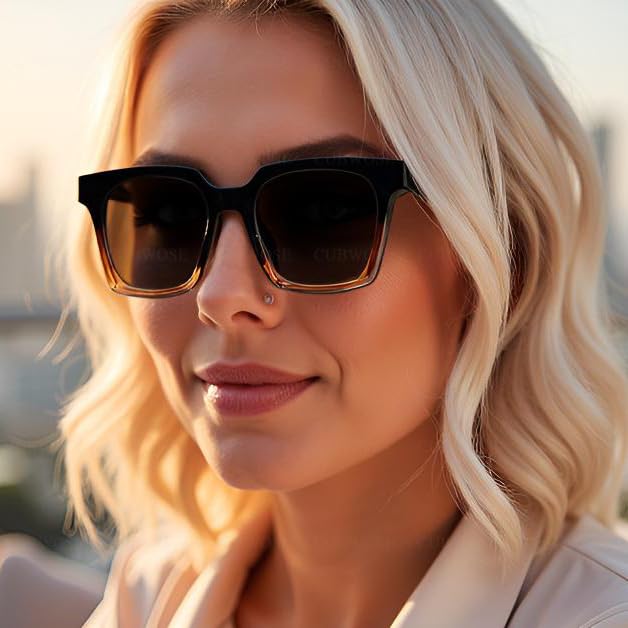 Fashion Square Sunglasses for Womens Men Retro Thick Frame Square Shades Rectangle Sun Glasses2