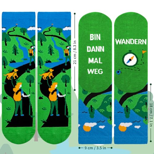 WAMIOKAGRO Wandern Geschenke für Männer Frauen, Wandern Zubehör, Lustige Socken, Männergeschenke Weihnachtsgeschenke für Männer Frauen Teenager Jungen Mädchen Kinder zu Geburtstag Weihnachten