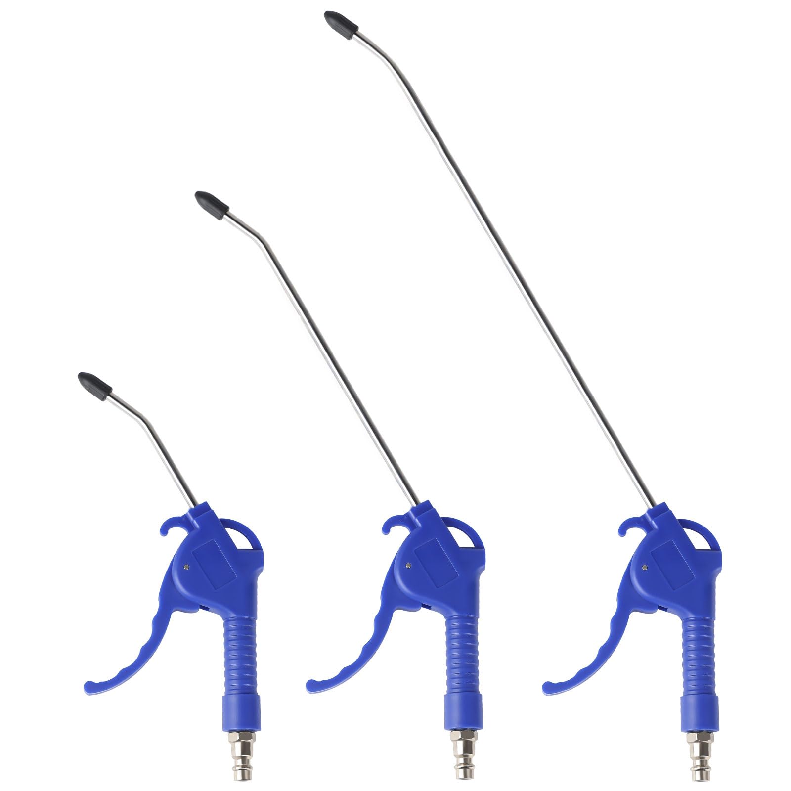 EXLECO 3 X Pistola de Aire Comprimido Caño Largo Pistola Sopladora 95mm 295mm 490mm Plumero de Aire Neumático Pistola Aire Compresor con Conexión 1/4" Pistola de Soplado de Aire max. 8 bar Azul