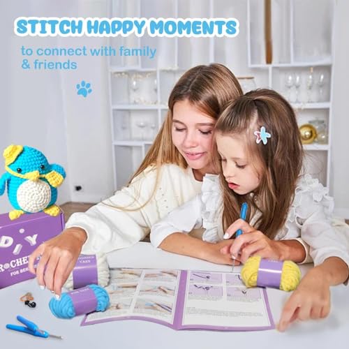 Image of Crochet Kit for Beginners Kids, Auoinge Beginner Crochet Kit for Adults