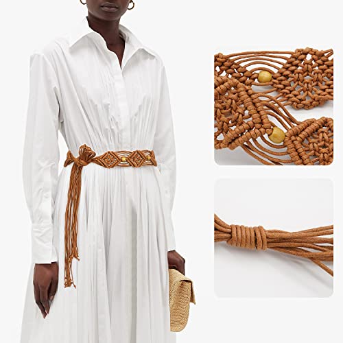 Suyi Boho Braid Belt for Women Bohemian Woven Waist Belts for Dress2