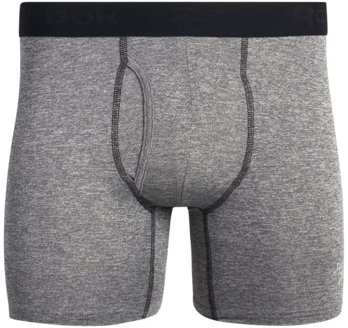 Reebok Men's Boxer Briefs - 4 Pack Soft Performance Boxers for Men with Fly Pouch - Quick Dry Active Mens Underwear Pack S-XL, Size XX-Large, Black/Red/Grey/Charcoal4