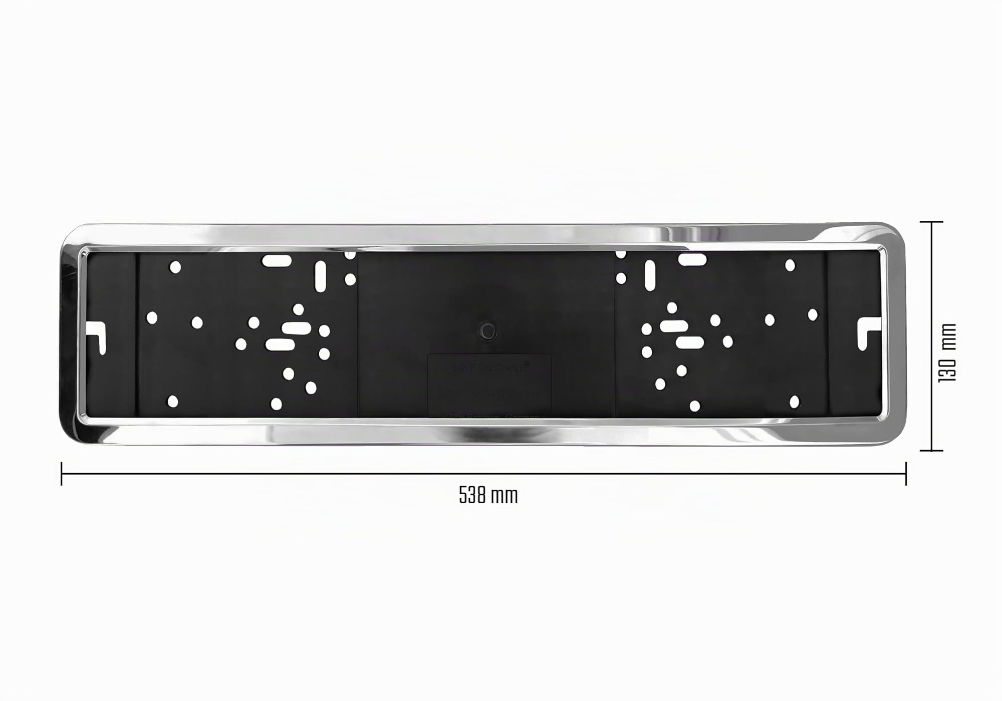 Portatarga Auto - Supporto Targa - [semplice, durevole e sicuro] - 8 viti - 520x110 mm - acciaio inox lucido - Porta Targa - adatto a qualsiasi auto - per targhe italiane omologate - Fissaggio Targa