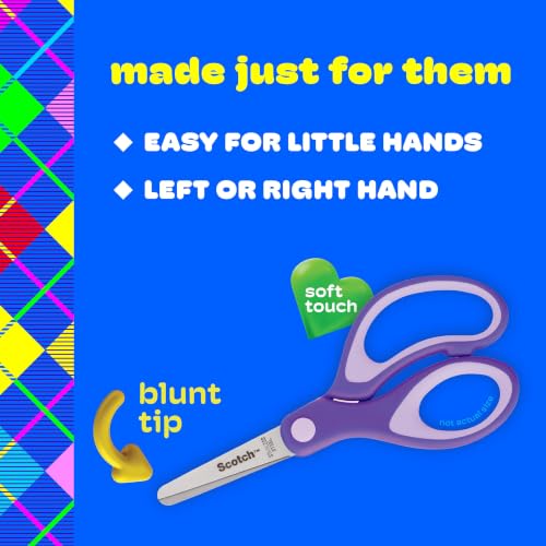 Image of Scotch 5 inch Soft Touch Blunt Kid Scissors, Purple, 12 Count, Teacher's Pack