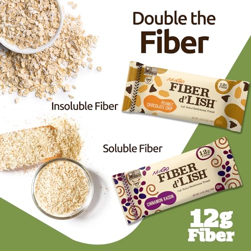 NuGo Fiber d'Lish Chocolate Brownie, 12g High Fiber, Vegan, 150 Calories, 16 Count