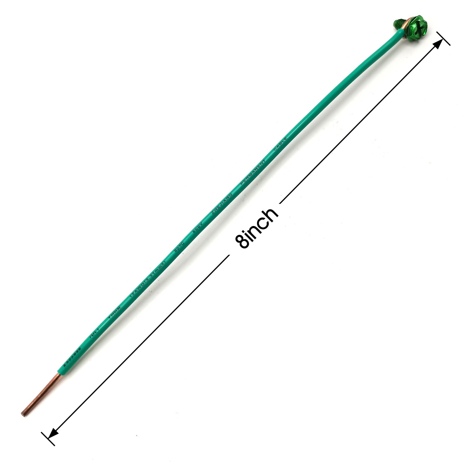 12AWG UL Listed 8 inch Grounding Pigtail Copper Cables Electronic Wire DIY (50 Pack)