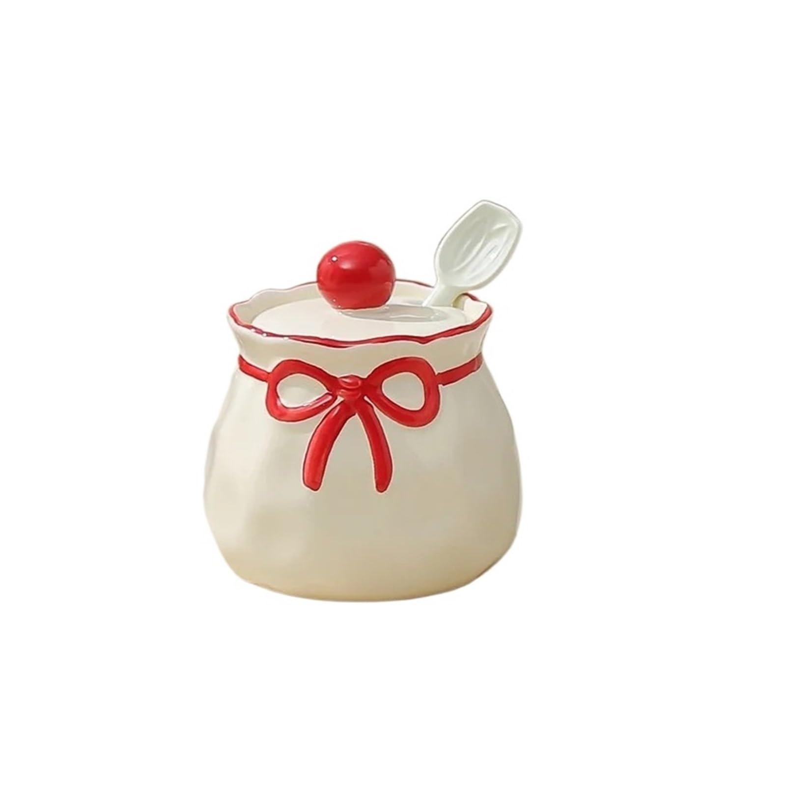 WZPTLKIBAD Ceramic Seasoning Jar with Bow for Salt and Chili Powder