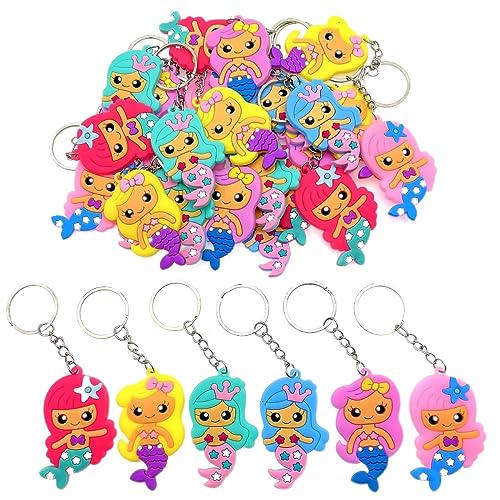 JZK 30 x porta-chaves sereia para favores de festa aniversário meninas, acessórios decoração festa temática princesa sereia, lembranças presentes agradecimento para convidados festa meninas, brinquedo
