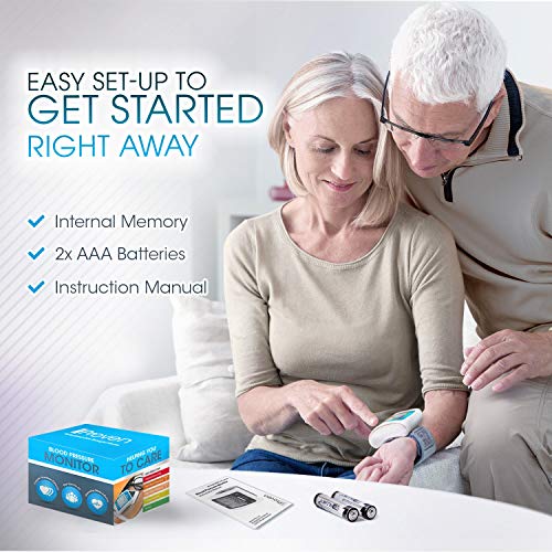 [2020 Model with Backlight] iProven Blood Pressure Cuff Wrist - BP Monitor with Backlight and Large Screen - 60 Reading Memory and Batteries Included (Blue) - Thumbnail 4