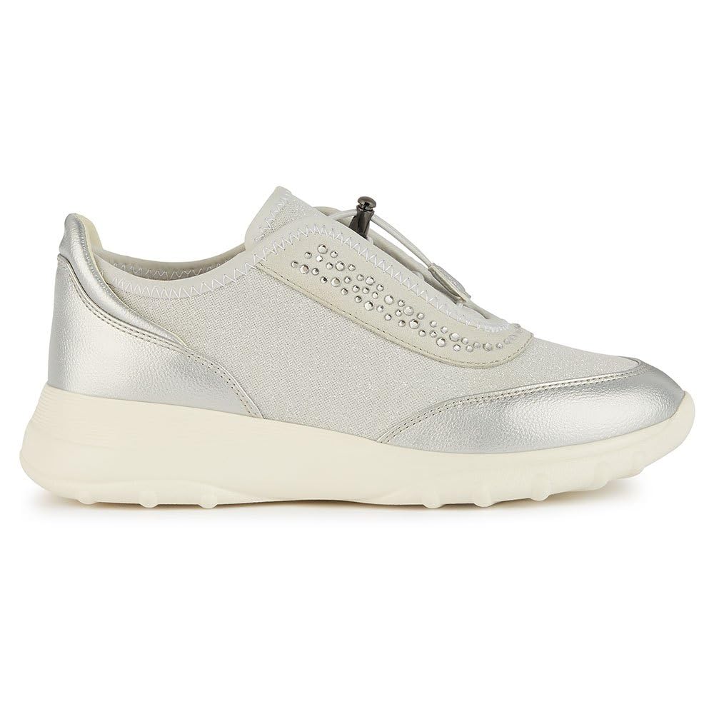Geox Girls' D Alleniee C Trainers, Silver Lt Grey., 2.5 UK