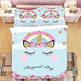 KOOYR Funda nórdica unicornio 3D,135 x 200 cm)