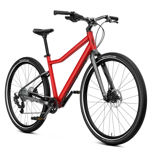 woom Explore 6 Bicycle for Kids & Teens 10 to 14 Years Old, 26-Inch Lightweight 8-Gear Road & Mountain Bike for Boys & Girls - Red