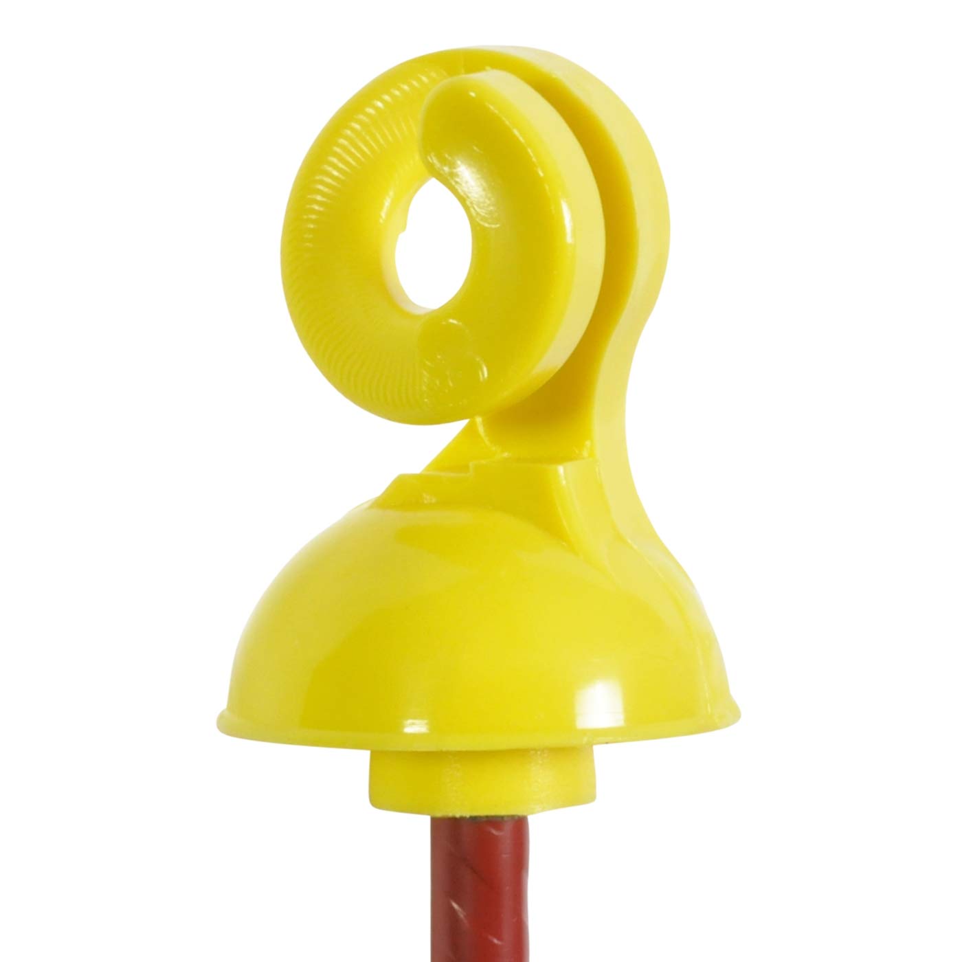 VOSS.farming 25 pz. Pali in Fibra di Vetro, Lunghezza 65 cm, a Profilo Rotondo con isolatore di Testa Giallo, con Occhiello