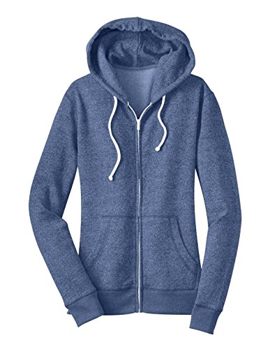 District Men's Young Marled Fleece Full Zip Hoodie 4XL Marled Storm Blue