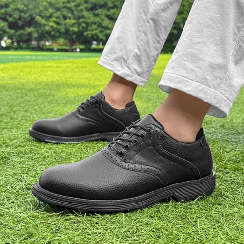 Image of Spikes Golf Shoes Men Professional Golf Shoes Waterproof Walking Footwears for Golfers Outdoor Gym Sneakers